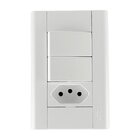 Conjunto 2 Interruptores Simples + 1 Tomada 10a - Fame Modula