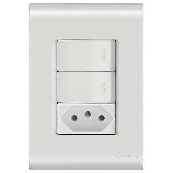 Conjunto 2 Interruptores Simples + 1 Tomada 10a - Tramontina