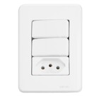 Conjunto 2 Interruptores Simples + 1 Tomada 20a - Perlex Nova