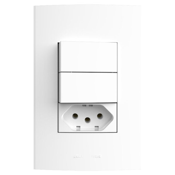 Conjunto 2 Interruptores Simples + 1 Tomada 2 Pólos 10a 250v~