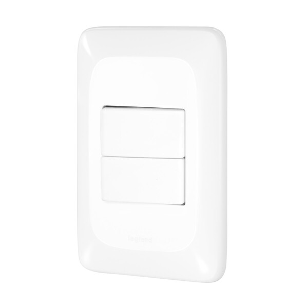 Conjunto 2 Interruptores Simples Branco Pial Pop Legrand
