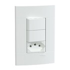 Conjunto 2 Interruptores Simples e Tomada 10A Branco Lunare UP Schneider