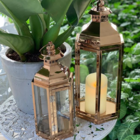 Conjunto 2 Lanterna Marroquina Hexagonal Decorativa Rosê