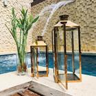 Conjunto 2 Lanternas Marroquina Decorativa Metal Cobre