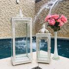 Conjunto 2 Lanternas Marroquinas Brancas 54x18cm