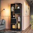 Conjunto 2 Livreiros Com 2 Portas Newman Preto Fosco Carvalho