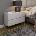 Conjunto 2 Mesa De Cabeceira Eros 60 Estilo Industrial Base D