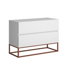 Conjunto 2 Mesa De Cabeceira Eros Industrial 60cm Branco / Co