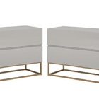 Conjunto 2 Mesa De Cabeceira Eros Industrial 60cm Off White /