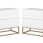 Conjunto 2 Mesa De Cabeceira Estilo Industrial 2 Gavetas Eros