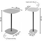 Conjunto 2 Mesa Lateral Florença Off White Em Metal Preto