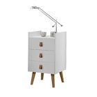 Conjunto 2 Mesas Cabeceira Horse Branco Moderno Retro C/ Pés