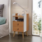 Conjunto 2 Mesas Cabeceiras Horse 2 Gavetas Branco/nature