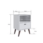 Conjunto 2 Mesas De Cabeceira 1 Gaveta E 1 Nicho  Branco