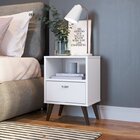 Conjunto 2 Mesas De Cabeceira 1 Gaveta E 1 Nicho  Branco