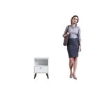 Conjunto 2 Mesas De Cabeceira 1 Gaveta E 1 Nicho  Branco