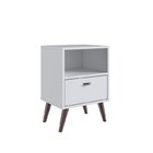 Conjunto 2 Mesas De Cabeceira 1 Gaveta E 1 Nicho  Branco