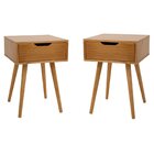 Conjunto 2 Mesas De Cabeceira 1 Gaveta Retrô  Nozes