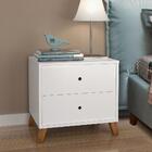 Conjunto 2 Mesas De Cabeceira 2 Gavetas Branco