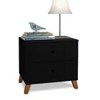 Conjunto 2 Mesas De Cabeceira 2 Gavetas Preto