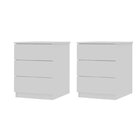 Conjunto 2 Mesas De Cabeceira 3 Gavetas Veronna Neve
