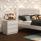 Conjunto 2 Mesas De Cabeceira 3 Gavetas Veronna Neve