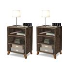 Conjunto 2 Mesas De Cabeceira 3 Nichos Castani