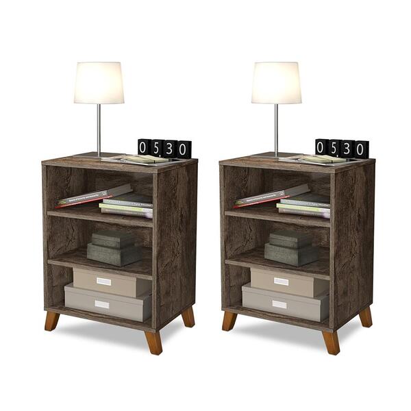 Conjunto 2 Mesas De Cabeceira 3 Nichos Castani