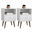 Conjunto 2 Mesas de Cabeceira Bruxelas Branco