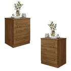 Conjunto 2 Mesas De Cabeceira Império Quarto Com 3 Gavetas