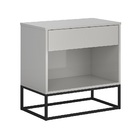 Conjunto 2 Mesas De Cabeceira Malta Offwhite Com Base De Ferr