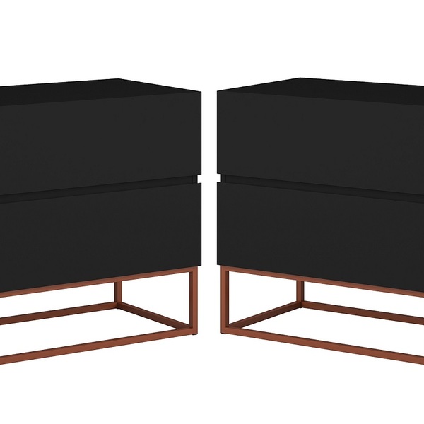 Conjunto 2 Mesas De Cabeceira Moderno Estilo Industrial 2 Gav