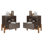 Conjunto 2 Mesas De Cabeceira Quarto para Cama Box Casal Mini