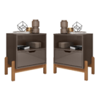 Conjunto 2 Mesas De Cabeceira Quarto para Cama Box Casal Mini