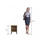 Conjunto 2 Mesas De Cabeceira Retrô Com Prateleira  Marrom