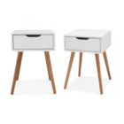 Conjunto 2 Mesas De Cabeceira Retrô Pés Palito Memphis Laquea