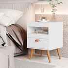 Conjunto 2 Mesas De Cabeceira Sal Branco - Rede Móveis