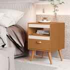 Conjunto 2 Mesas De Cabeceira Sal Madeirado Com Offwhite - Re