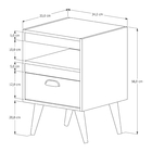 Conjunto 2 Mesas De Cabeceira Sal Madeirado Com Offwhite - Re