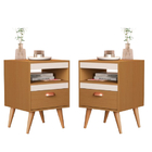 Conjunto 2 Mesas De Cabeceira Sal Madeirado Com Offwhite - Re