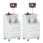 Conjunto 2 Mesas de Cabeceira Topázio Branco