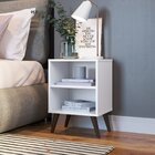 Conjunto 2 Mesas De Cabeceiras Com Prateleira E Nichos Branco