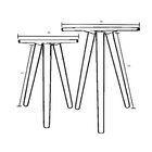 Conjunto 2 Mesas De Canto Laterais Sofá Sala Mdf  Pés Madeira