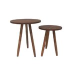 Conjunto 2 Mesas De Canto Laterais Sofá Sala Mdf Pés Madeira