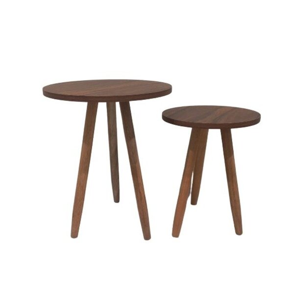 Conjunto 2 Mesas De Canto Laterais Sofá Sala Mdf Pés Madeira