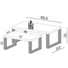 Conjunto 2 Mesas De Centro Estilo Industrial F40 Freijó/preto