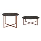 Conjunto 2 Mesas De Centro Marquina/cobre Artesano Marquina/c