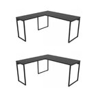 Conjunto 2 Mesas De Escritório Em L Estilo 1,50mx1, Kuadra 15