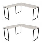 Conjunto 2 Mesas De Escritório Em L Estilo 1,50mx1, Kuadra 15