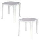 Conjunto 2 Mesas De Plástico Polipropileno Quadrada Tambaú -